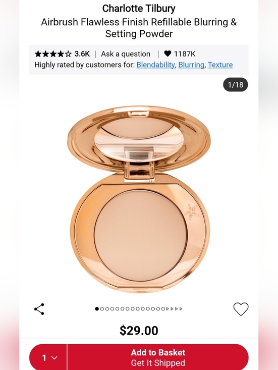 Charlotte Tilbury Other - Mini Size Chatlotte Tilbury Airbrush Flawless Finish- Medium (2) ORIGINALLY $29